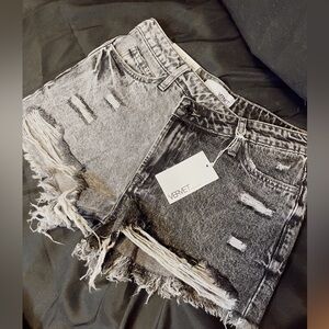NWT Vervet High Rise Black Jean Asymetrical Shorts